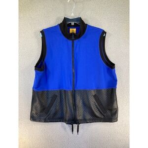 Ruby Rd. Vest Women's XL Blue Black Full Zip Pockets Mock Neck‎ Casual Relaxed